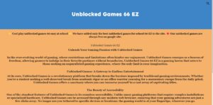 What Are Unblocked Games 66 EZ